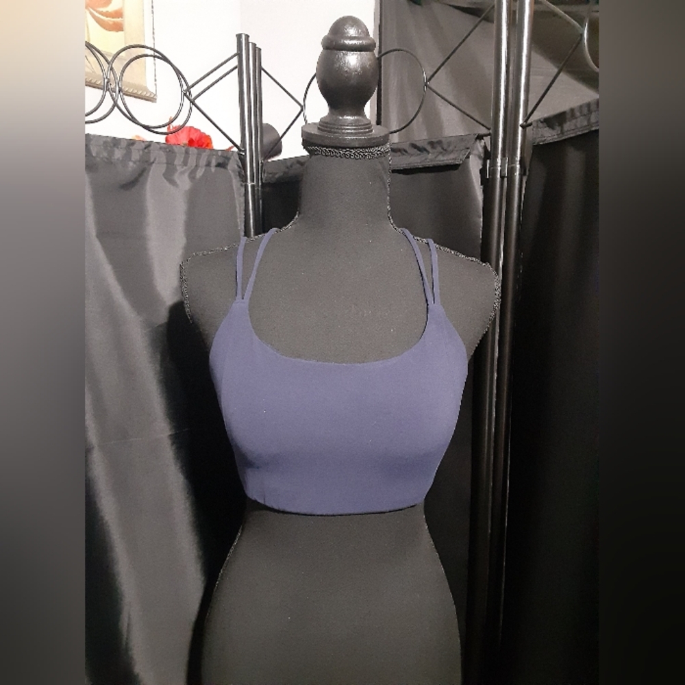 Atheleta Bra Navy Blue Criss Cross Back  Active Athletic Women's Size Medium